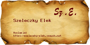 Szeleczky Elek névjegykártya