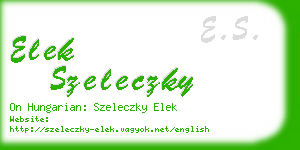 elek szeleczky business card